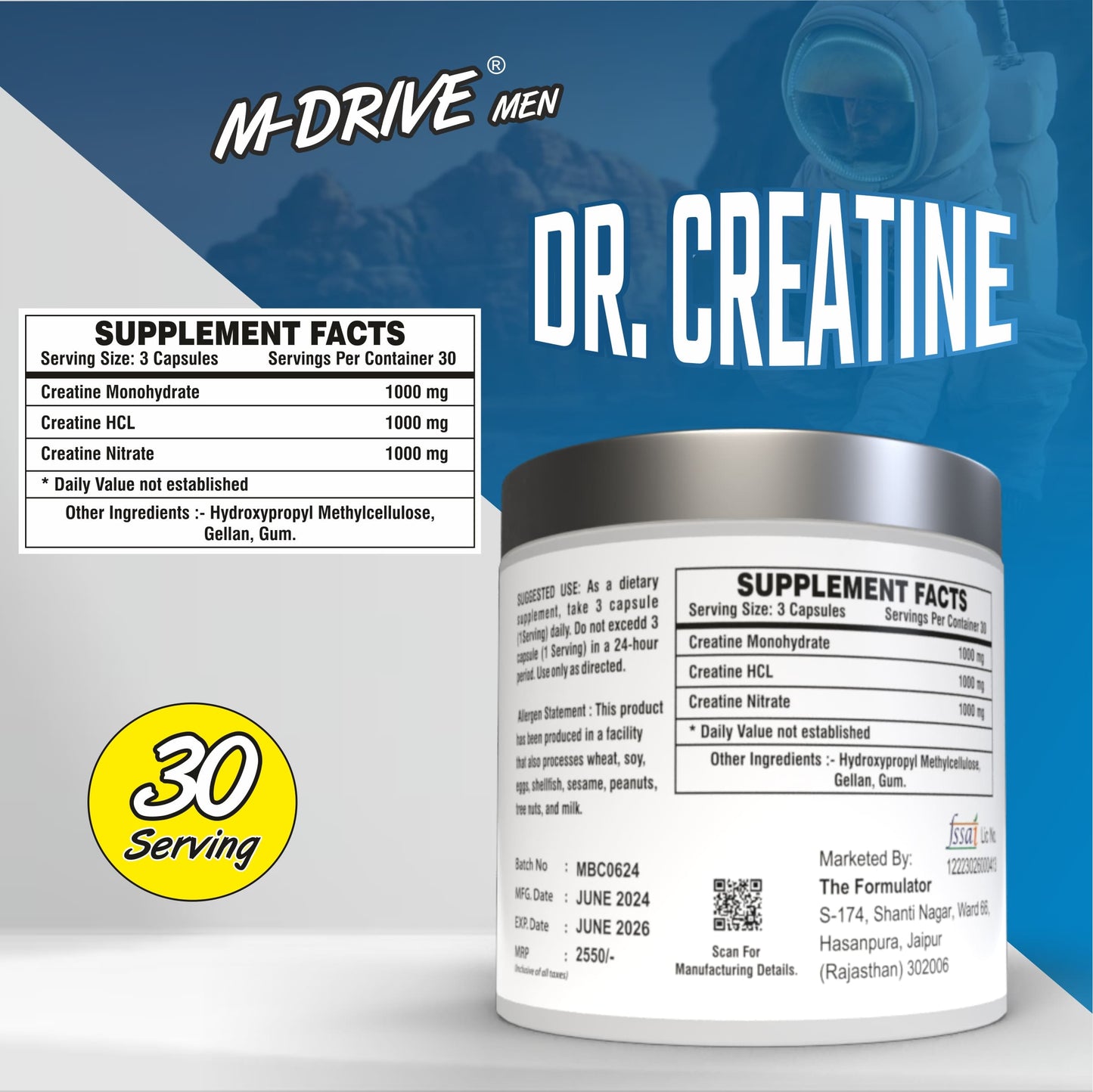 MDM Dr. Creatine 90 Capsules - MDRIVEMEN