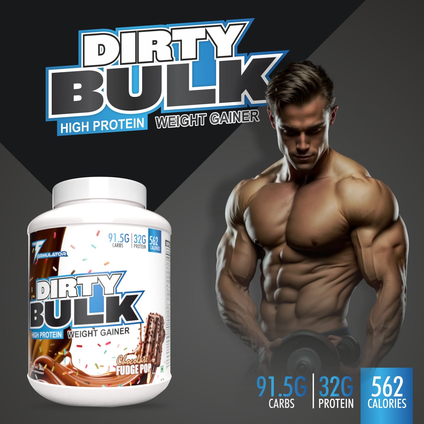 TF Dirty Bulk Weight Gainer | 32g Protein | 91.5g Carb | 3 kg