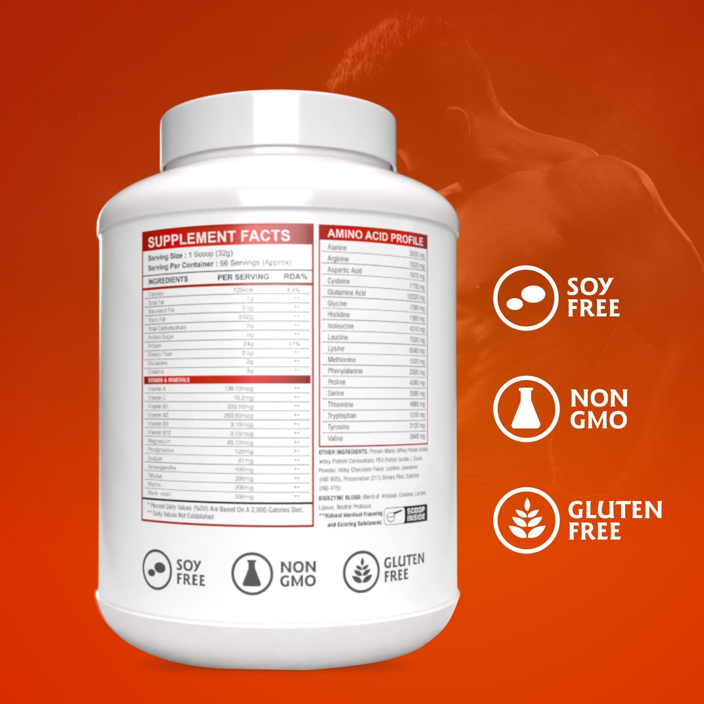 TF WPC 80.eu Economy | 24g Protein | 200mg Tribulus | 200mg Maca | 200mg Black Musli | 66 Serving