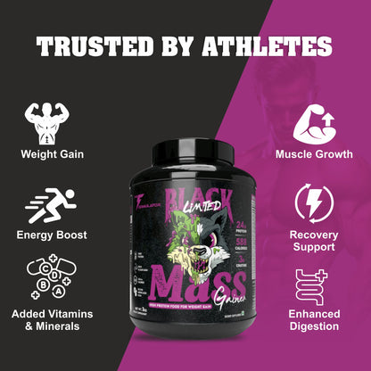 TF Black Limited Mass Gainer | 24g Protein | 3g Creatine | 588 Calories | 3 Kg