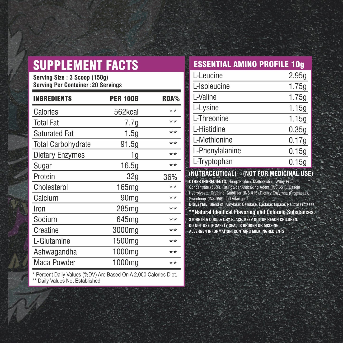 TF Black Limited Mass Gainer | 24g Protein | 3g Creatine | 588 Calories | 3 Kg