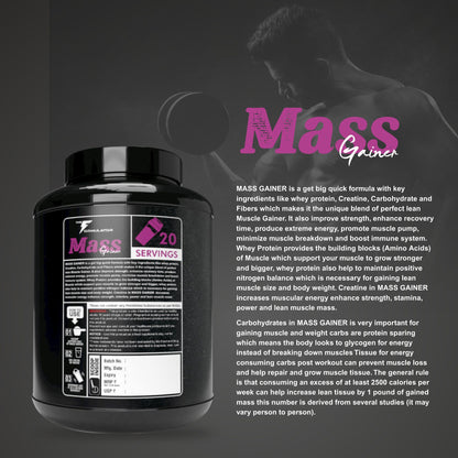 TF Black Limited Mass Gainer | 24g Protein | 3g Creatine | 588 Calories | 3 Kg