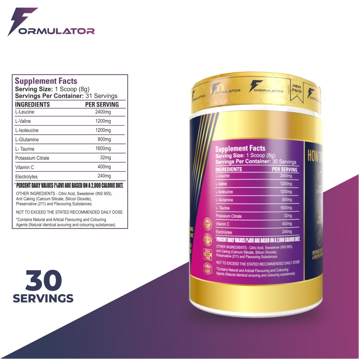 BCAA + GLUTAMINE 250 GM - MDRIVEMEN